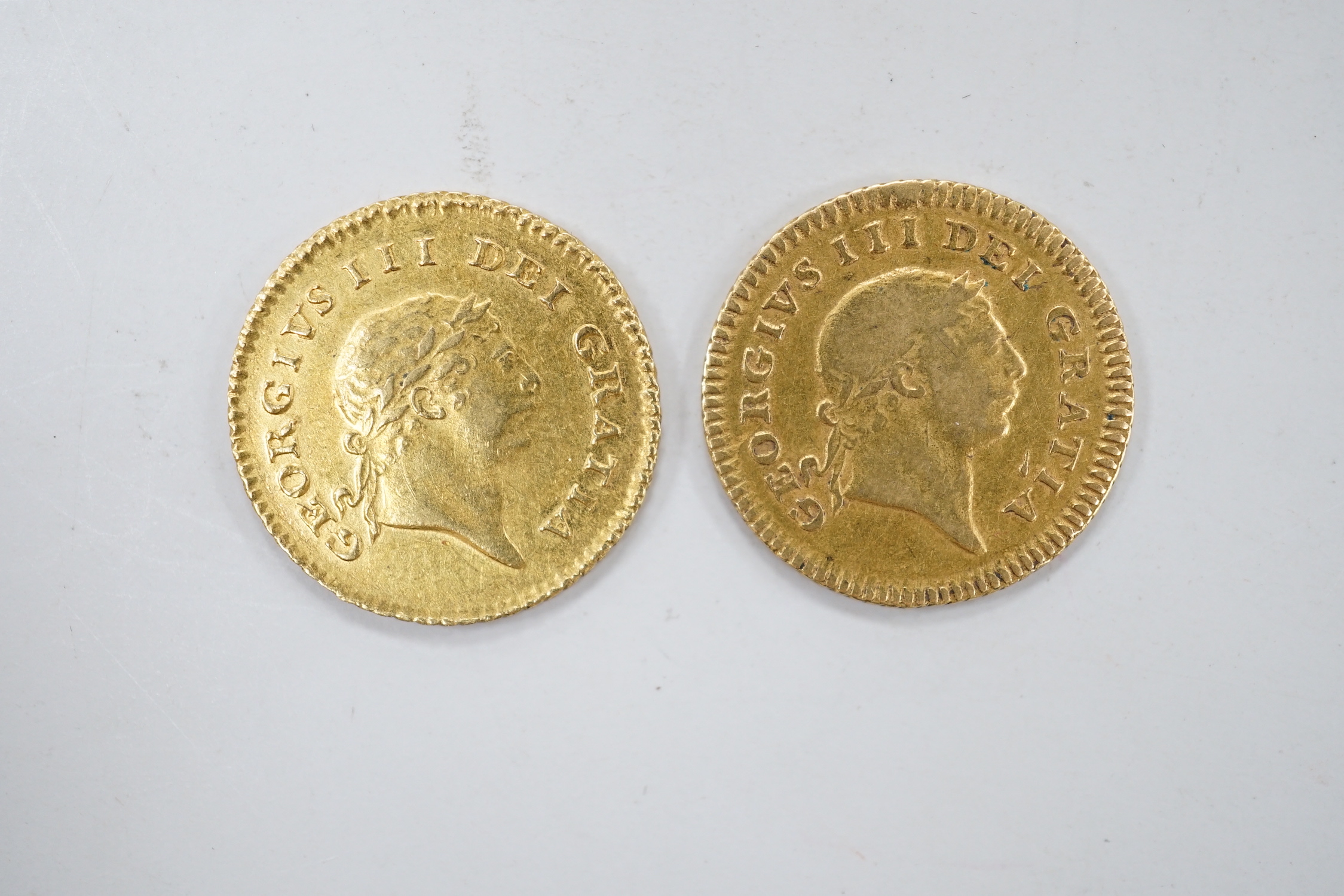 Two George III gold third guineas 1810 and 1804